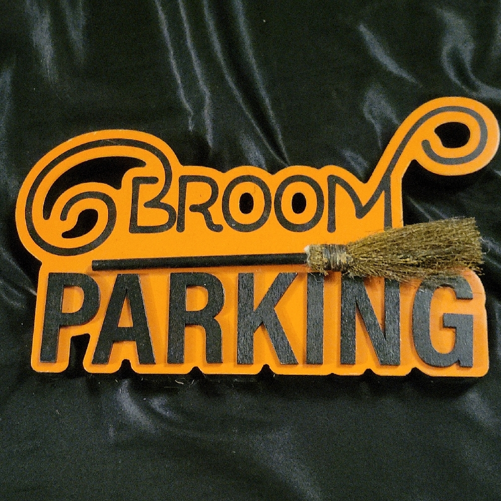 Halloween Broom Parking Sign